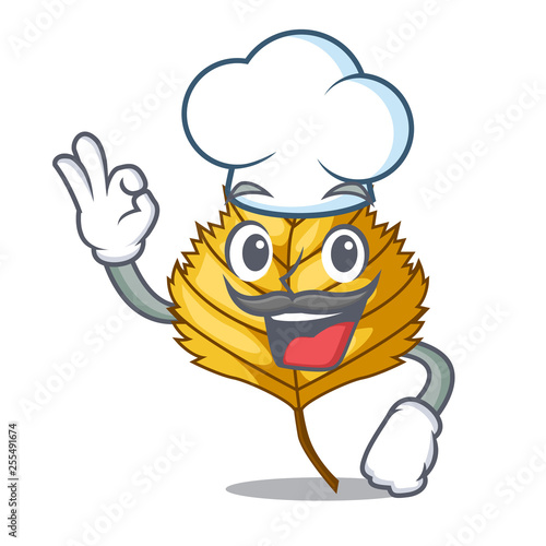 Chef birch leaf isolated in the character