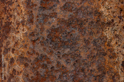 Rusty metal pockmarked