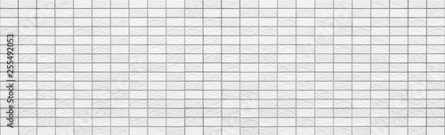 Panorama of white brick wall background seamless