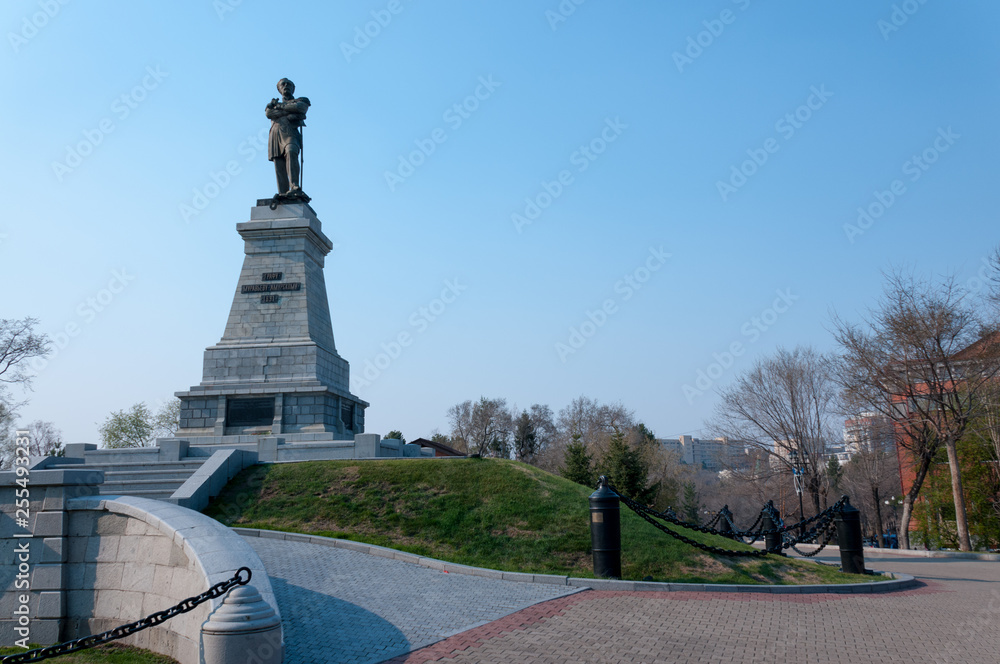 Monument to Count N.N. Muravyov Amursky in the city of Khabarovsk in the regional central park