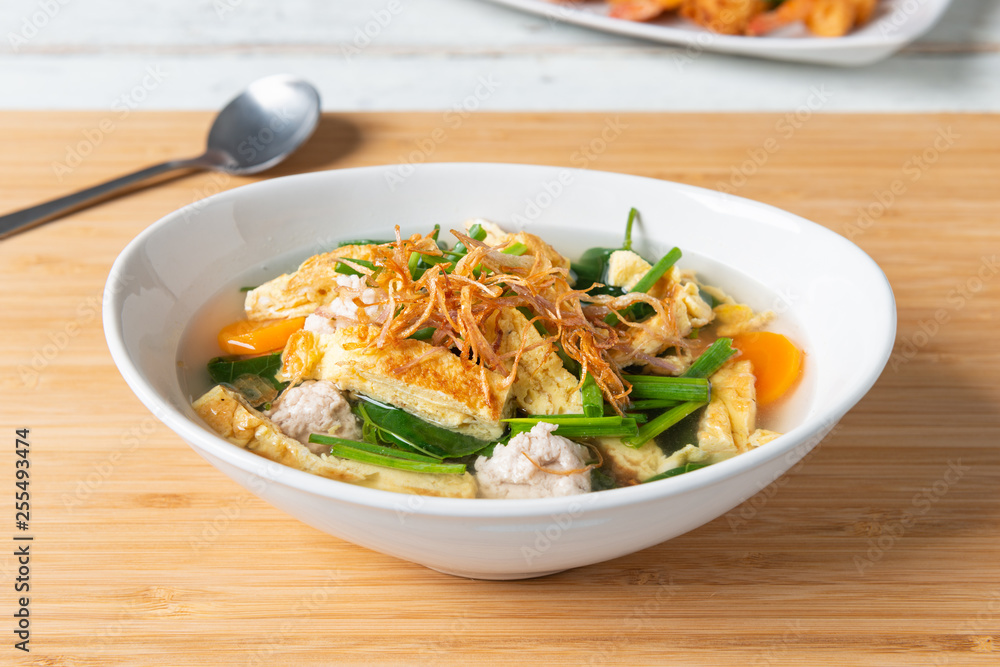 Omelet Soup with Minced Pork Omelet Soup with Minced Pork