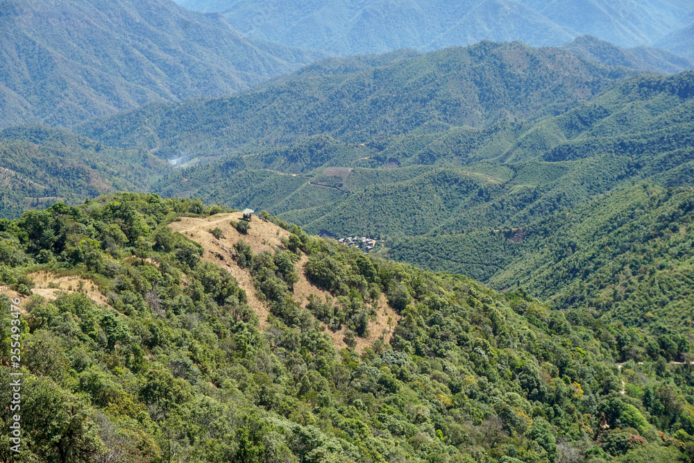 Fototapeta premium View Sea mountain in doiphuiko,maehongson , Thailand