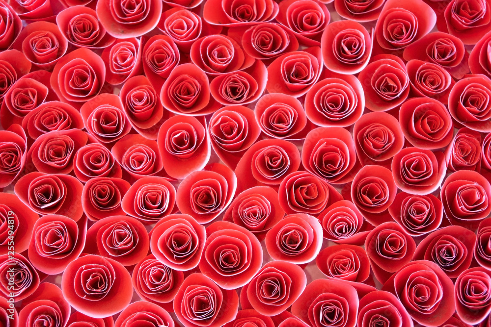 Beautiful bloom paper red rose for background . Beautiful bloom paper red rose for background .