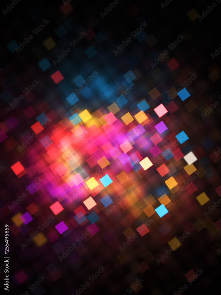 Abstract blurred blue and pink lights. Colorful geometrical glitter background. Digital fractal art. 3d Abstract blurred blue and pink lights. Colorful geometrical glitter background. Digital fractal art. 3d