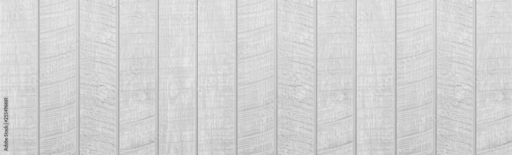 Obraz premium Panorama of white vintage wood wall background