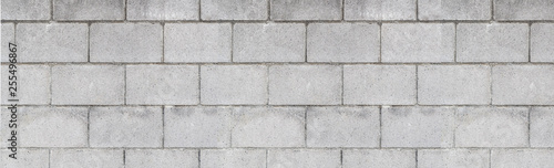 Panorama of Stone block wall background seamless and pattern