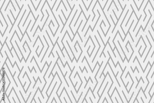 Striped seamless geomitrical pattern. Stylish monochrome trellis. Sacred geometry background. Maze.