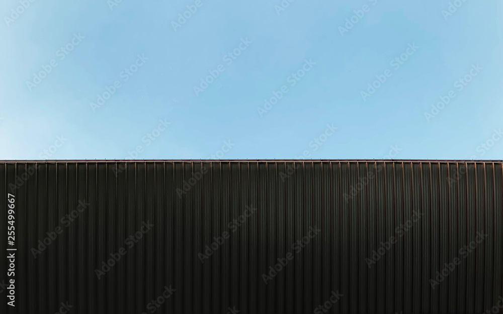 Background with copy space of construction ceiling and blue sky in the half part Background with copy space of construction ceiling and blue sky in the half part