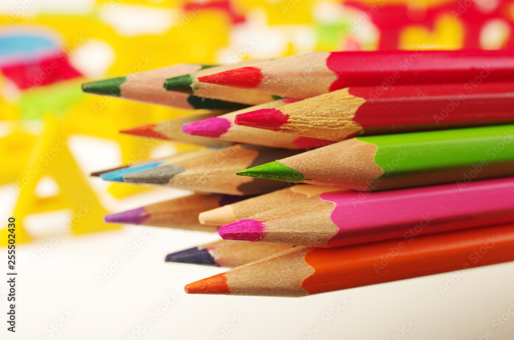 Fototapeta premium Sharpened color pencils.