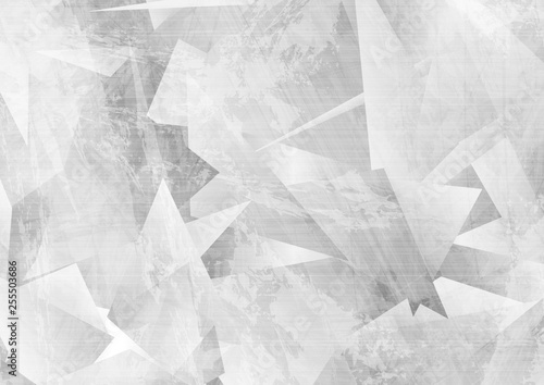 Light grey grunge polygonal tech abstract background