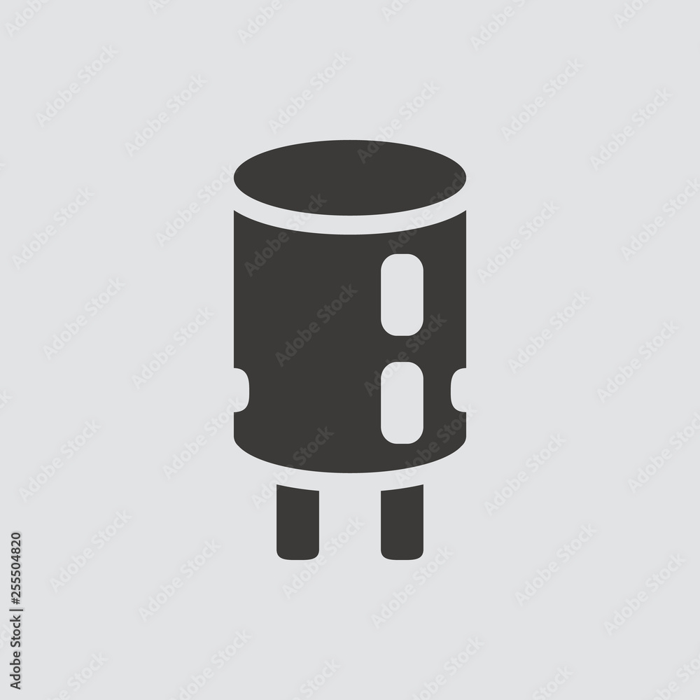 Capacitor icon isolated of flat style. Vector illustration. Capacitor icon isolated of flat style. Vector illustration.