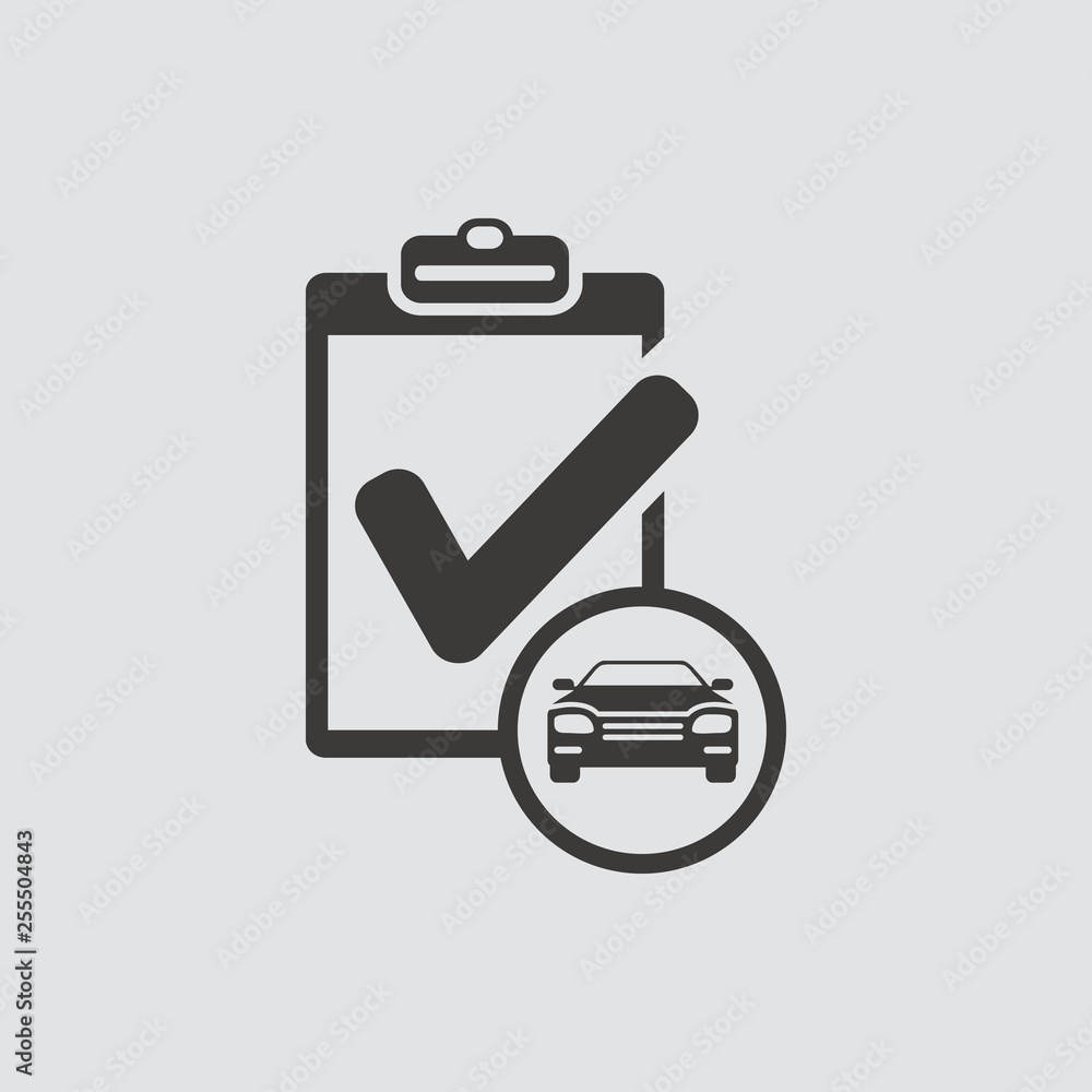 Car service list icon isolated of flat style. Vector illustration. Car service list icon isolated of flat style. Vector illustration.