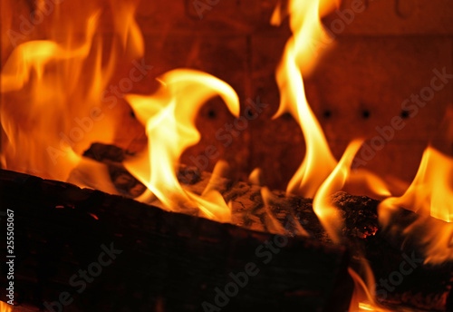 Kaminfeuer Feuer Glut Holzfeuer