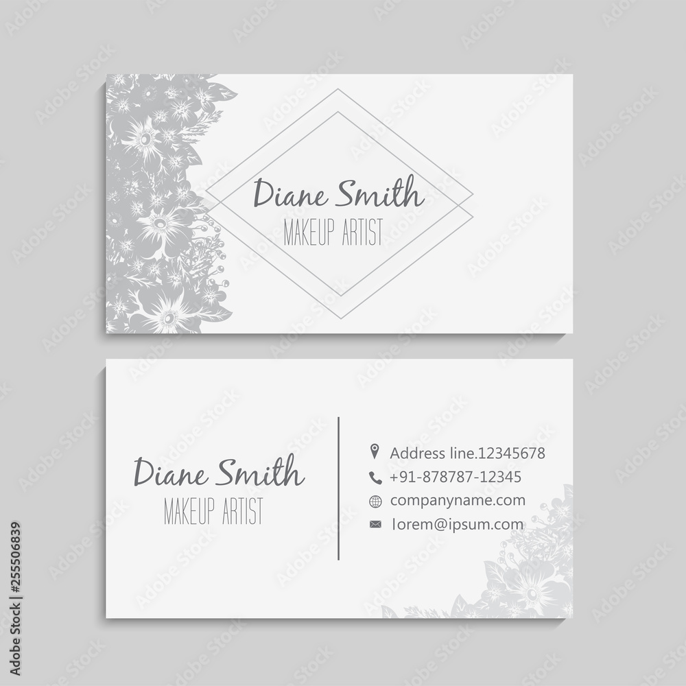 Floral style business card template vector Floral style business card template vector