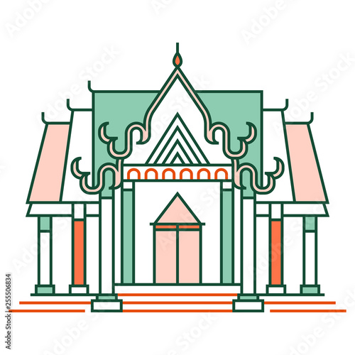 Thai temple LineColor illustration