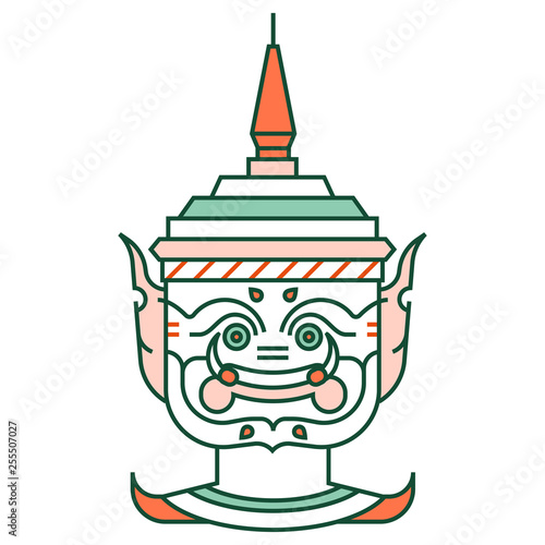 Giant Khon Thailand LineColor illustration