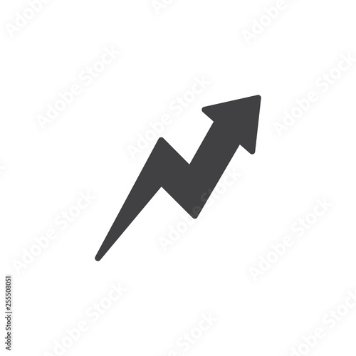 Zig-Zag up arrow vector icon. filled flat sign for mobile concept and web design. Arrow upward glyph icon. Symbol, logo illustration. Pixel perfect vector graphics