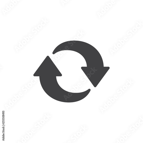 Synchronization arrows vector icon. filled flat sign for mobile concept and web design. Refresh rotate arrow glyph icon. Symbol, logo illustration. Pixel perfect vector graphics
