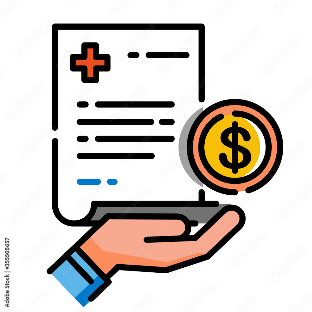 Covered medical expense LineColor illustration Covered medical expense LineColor illustration