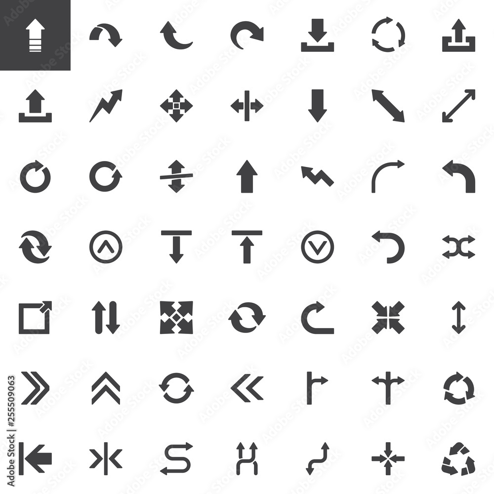 Abstract arrows vector icons set, modern solid symbol collection, filled style pictogram pack. Signs, logo illustration. Set includes icons as left, right, down, up, double arrow, download,upload Abstract arrows vector icons set, modern solid symbol collection, filled style pictogram pack. Signs, logo illustration. Set includes icons as left, right, down, up, double arrow, download,upload