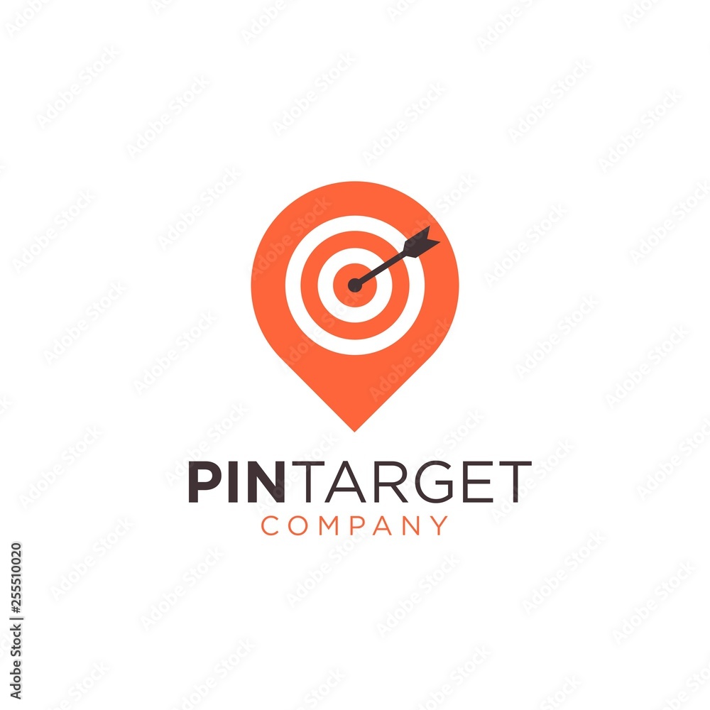 abstract target icon with pin symbol for business strategy vector logo design illustration abstract target icon with pin symbol for business strategy vector logo design illustration