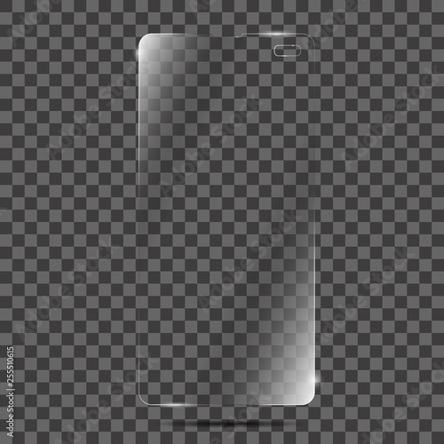 vector screen protector film or glass cover. Screen protector Glass