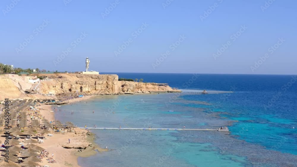 Sea beach with people view of top Sea beach with people view of top