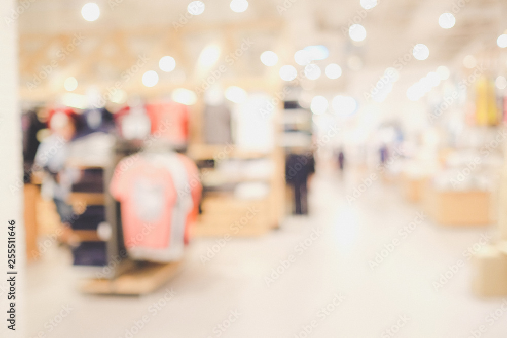 Fototapeta premium Blurred background, Blur store with bokeh light background