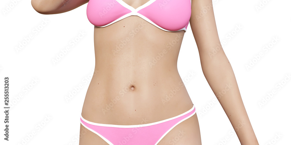 Summer Beach Body 3D Render Summer Beach Body 3D Render