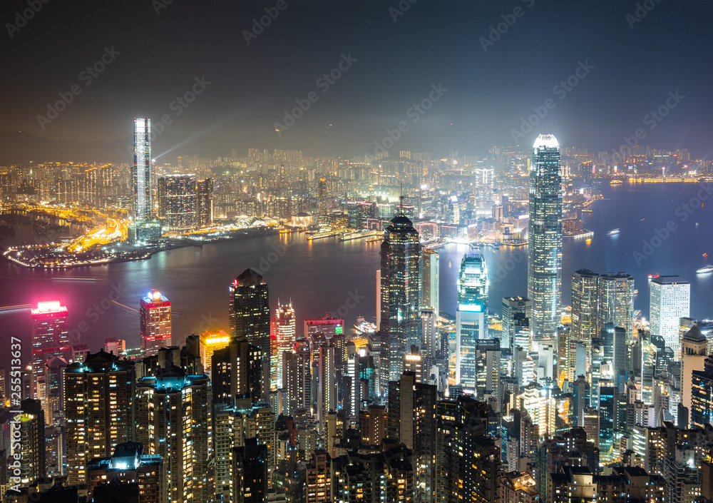 ヴィクトリア・ピークから眺める香港　夜景