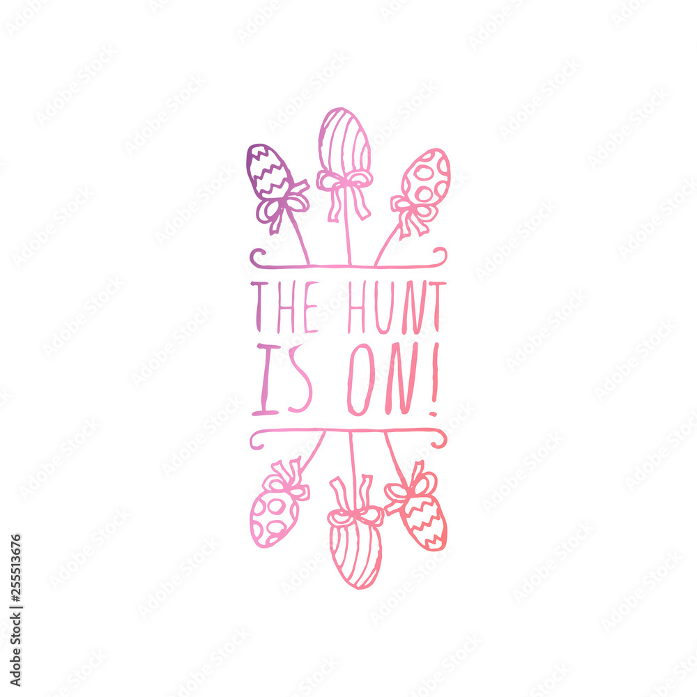 Hand drawn typographic easter element on white background Hand drawn typographic easter element on white background