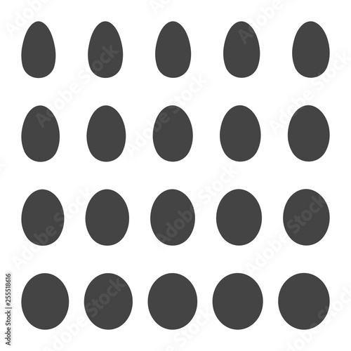 Set egg shape vector set egg patterns with different shape for Easter