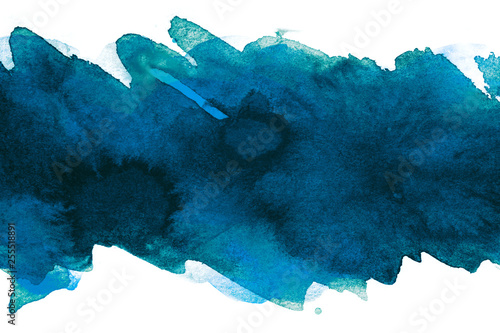 watercolor blue with paper texture. paint on paper.