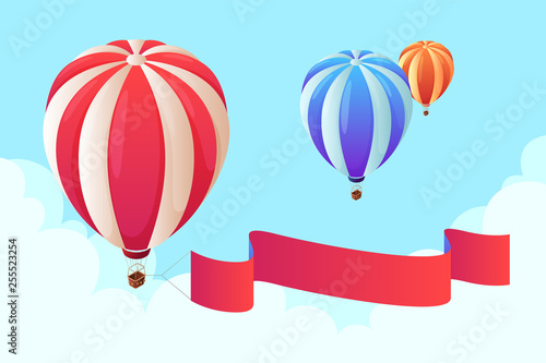 Isometric hot air balloon