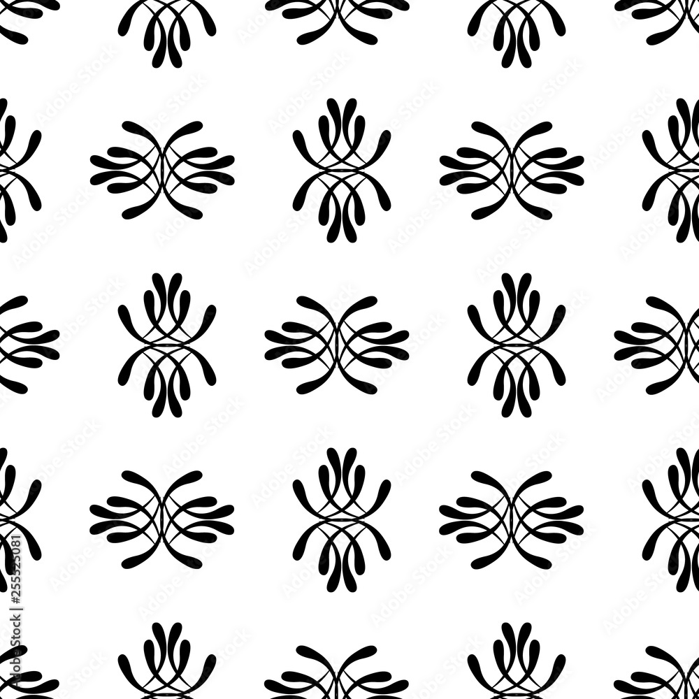Abstract seamless pattern. Fashion graphic background design. Modern stylish abstract texture. Monochrome template for prints, textiles, wrapping, wallpaper, website, etc. Vector illustration.