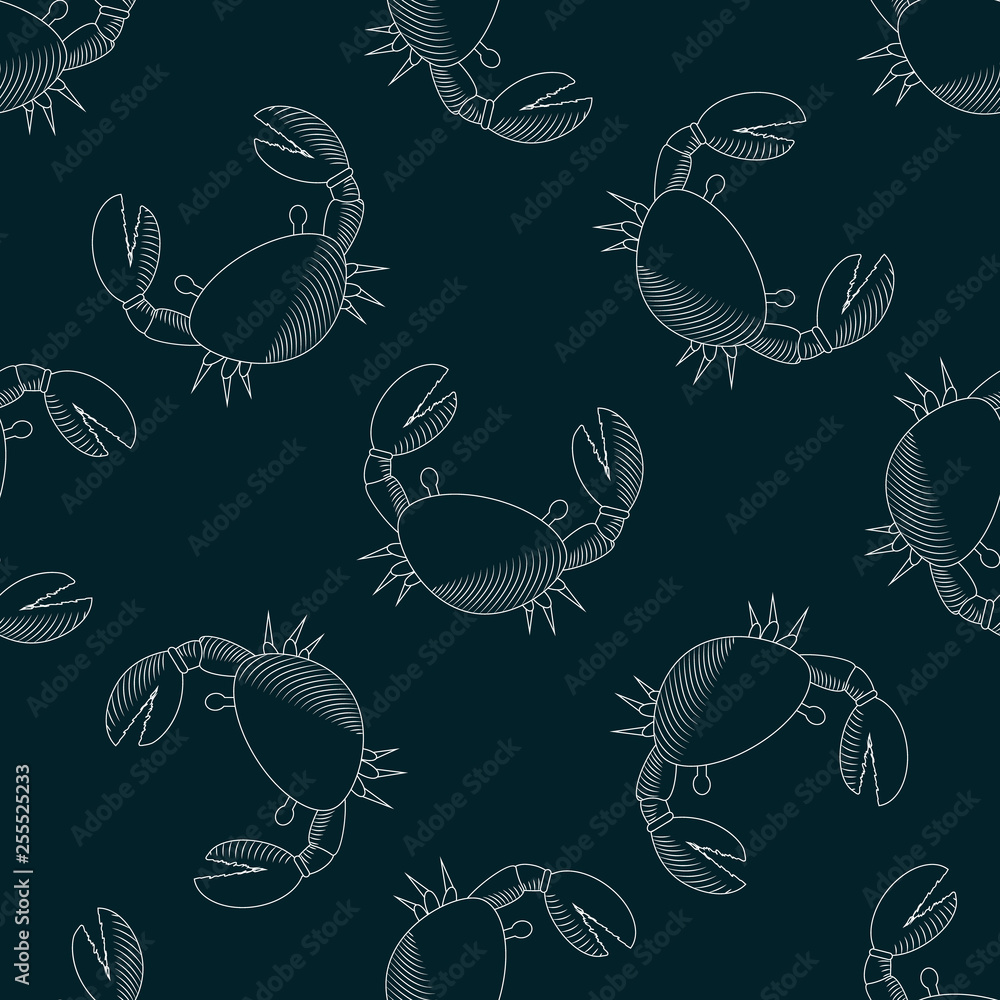 Crab vector seamless pattern. abstract Marine background Crab vector seamless pattern. abstract Marine background