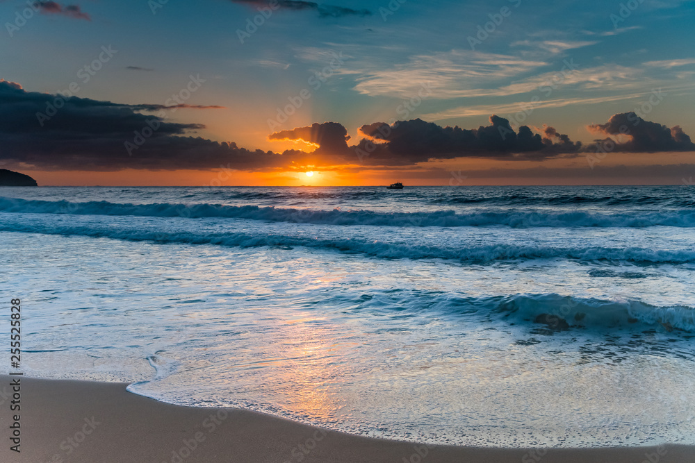 Bright and Blue Sunrise Seascape