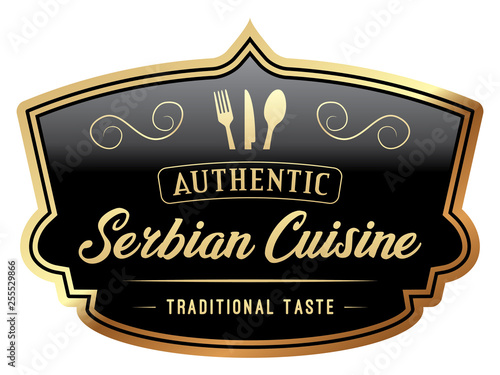 Serbian Cuisine Label
