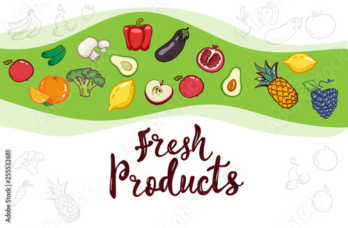 Packing template design. Vector illustration lime banners. Design for food. Hand lettering for restaurant, cafe menu, farm, shop.Elements for labels, logos, badges, stickers or icons. Fresh food