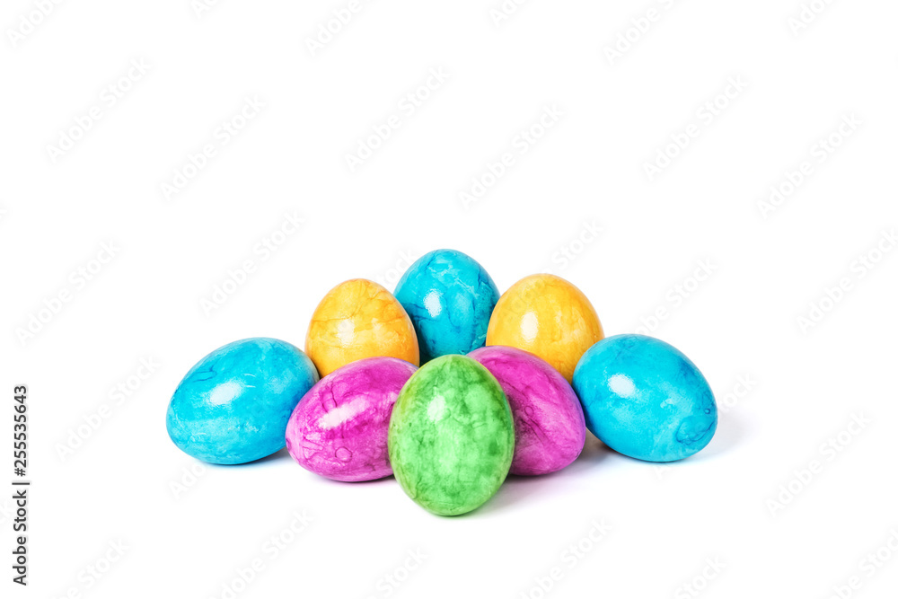 Different decorative Easter eggs isolated on white background Different decorative Easter eggs isolated on white background