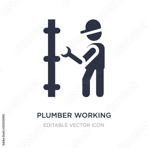 plumber working icon on white background. Simple element illustration from People concept.