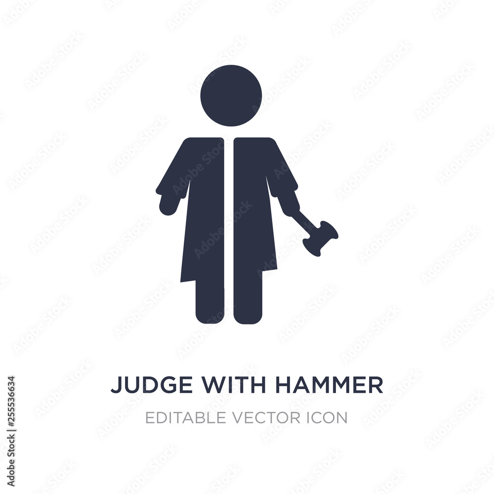 judge with hammer icon on white background. Simple element illustration from People concept. judge with hammer icon on white background. Simple element illustration from People concept.