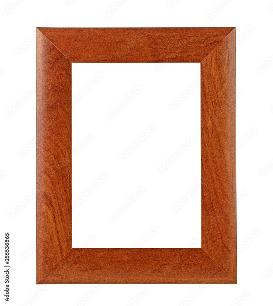 Brown wooden frame isolated on white background Brown wooden frame isolated on white background