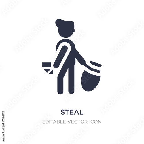 steal icon on white background. Simple element illustration from People concept.