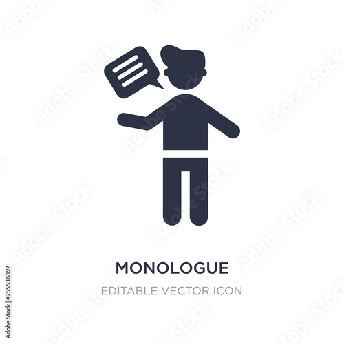 monologue icon on white background. Simple element illustration from People concept.