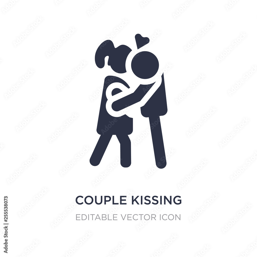 couple kissing icon on white background. Simple element illustration from People concept.