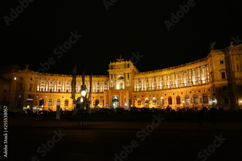 Photography Vienna Hofburg Imperial Palace at night, - Austria