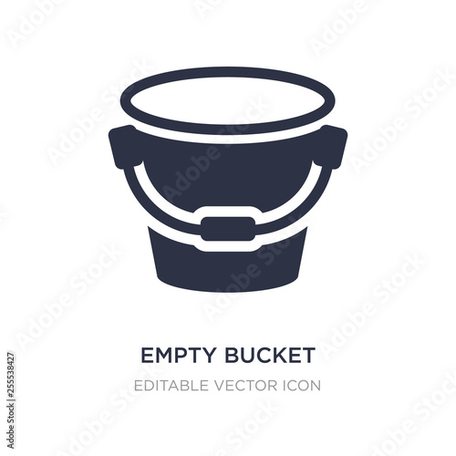 empty bucket icon on white background. Simple element illustration from Shapes concept.
