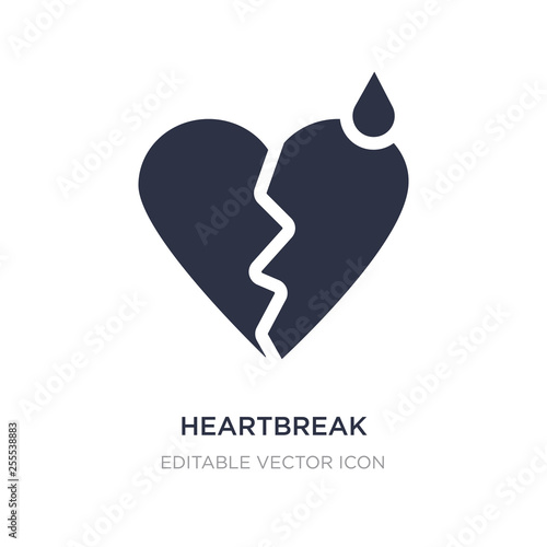 heartbreak icon on white background. Simple element illustration from Shapes concept.
