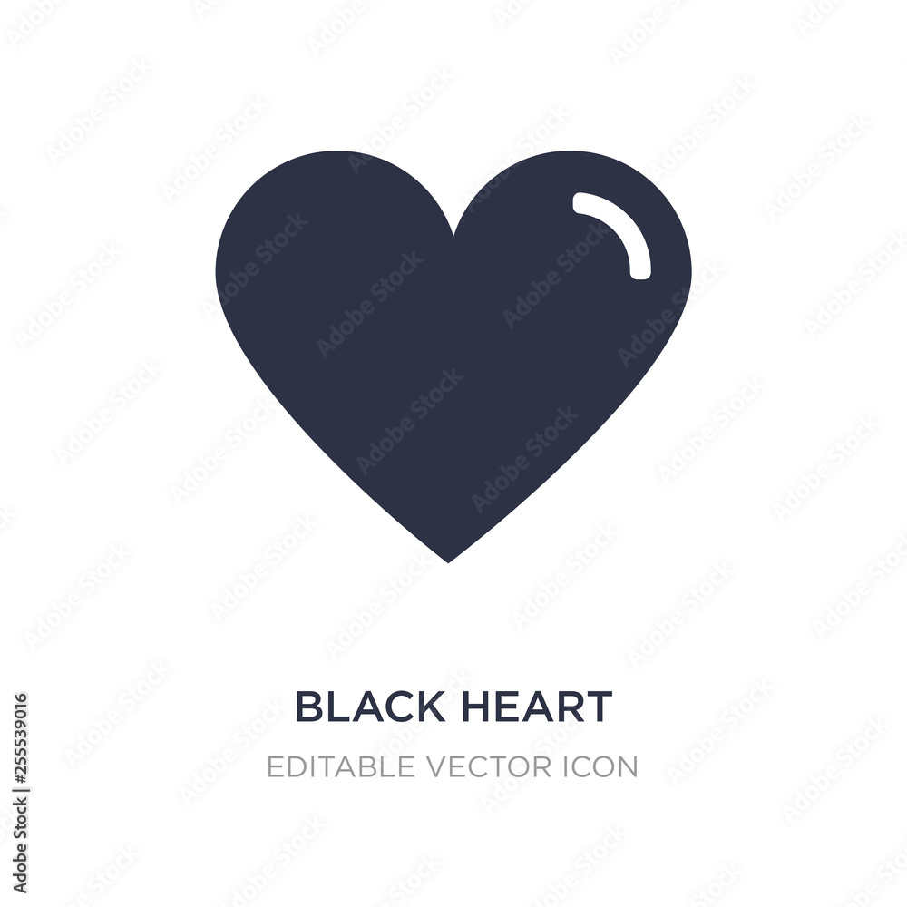 black heart icon on white background. Simple element illustration from Shapes concept.